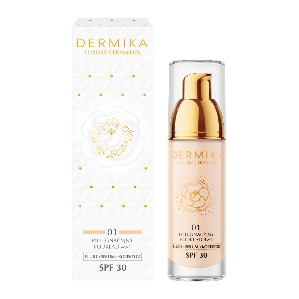 Dermika Luxury Ceramides Pielęgnacyjny podkład 4w1, SPF30, 01