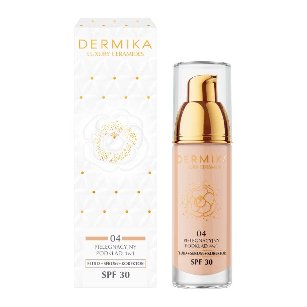 Dermika Luxury Ceramides Pielęgnacyjny podkład 4w1, SPF30, 04