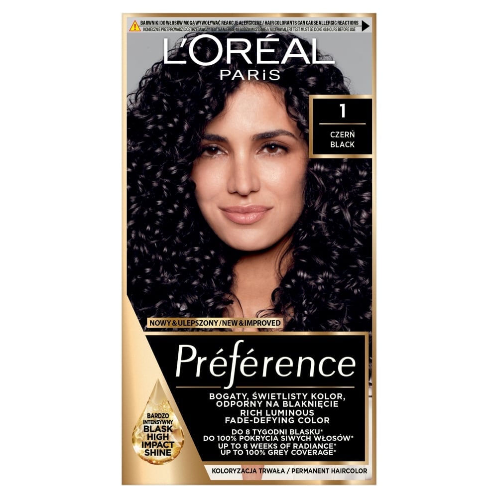 L’Oréal Preference Farba do włosów, 1.0 Napoli Czerń