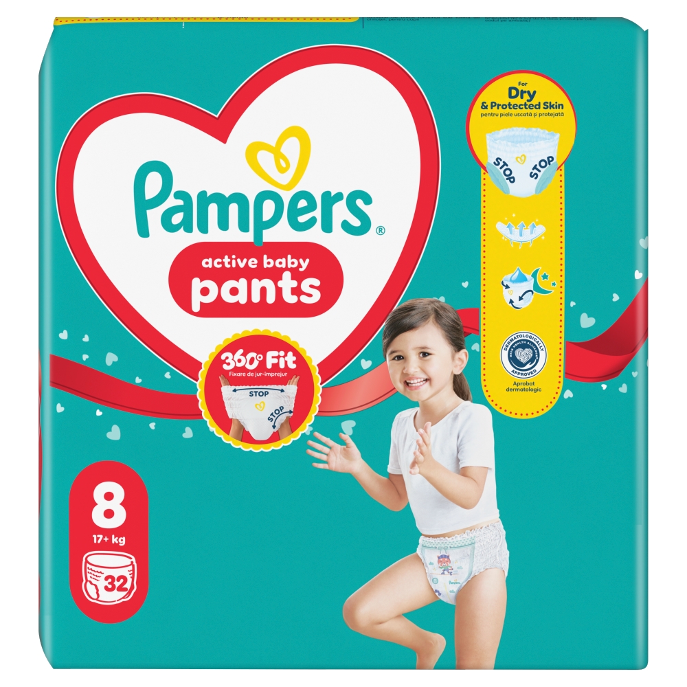 Pampers Pieluchomajtki Pants 360 stopni, 8 (19 kg+) 32 szt.