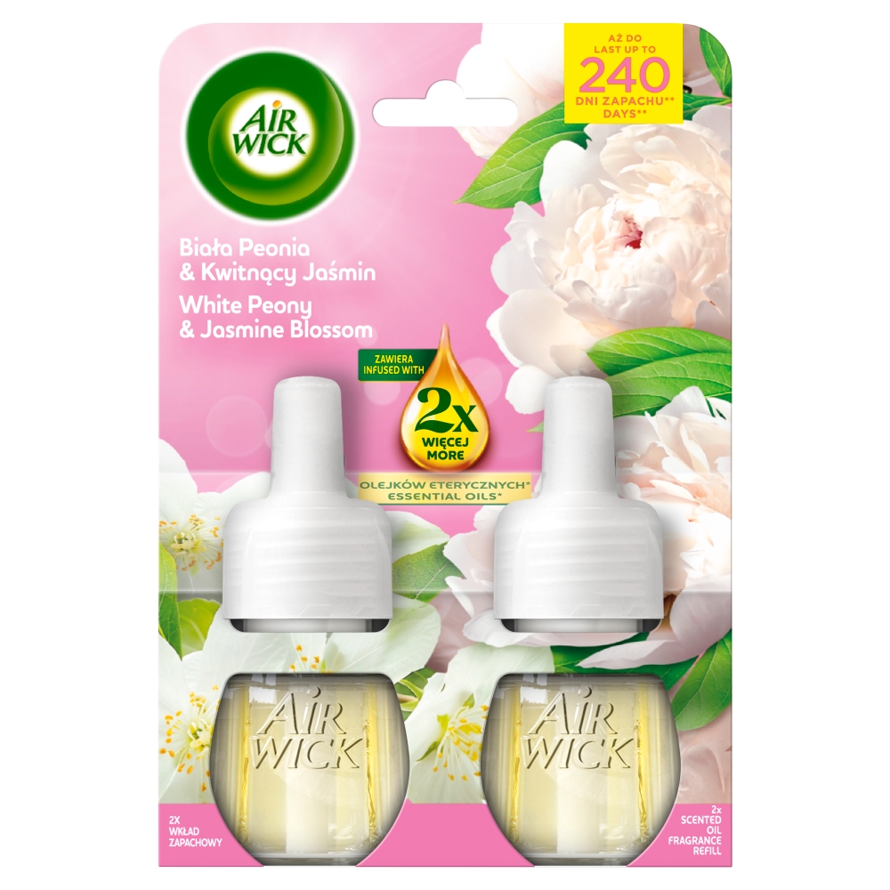 Air Wick Elektryczny Biała Peonia i Kwitnący Jaśmin/White Peony & Jasmin Blossom, Duopack 2x19 ml 