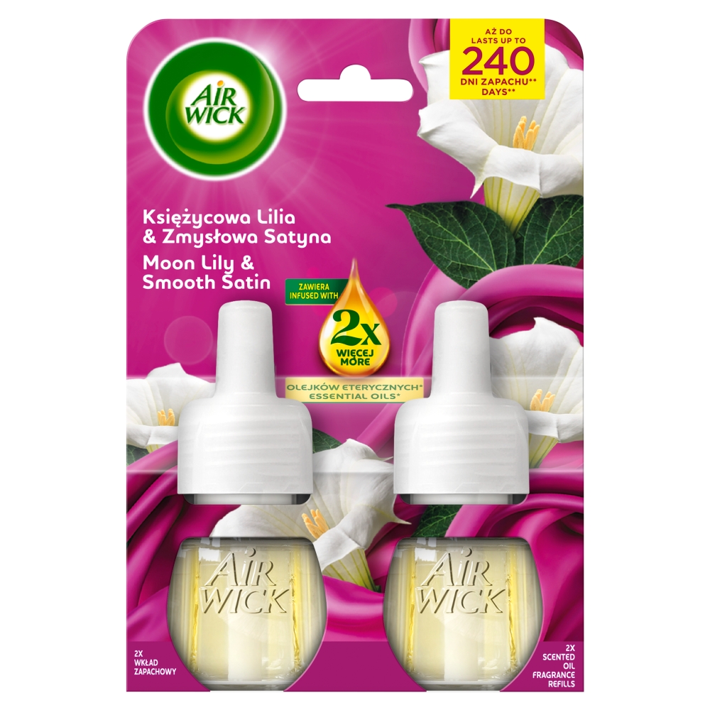 Air Wick Elektryczny Księżycowa Lilia & Zmysłowa Satyna/Smooth Satin & Moon Lily, Duopack 2x19 ml