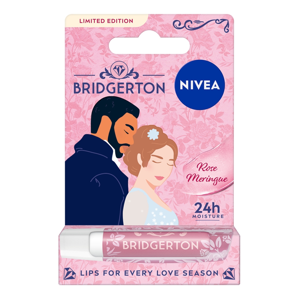 Nivea Bridgerton Edition Pielęgnująca pomadka do ust, Rose Meringue