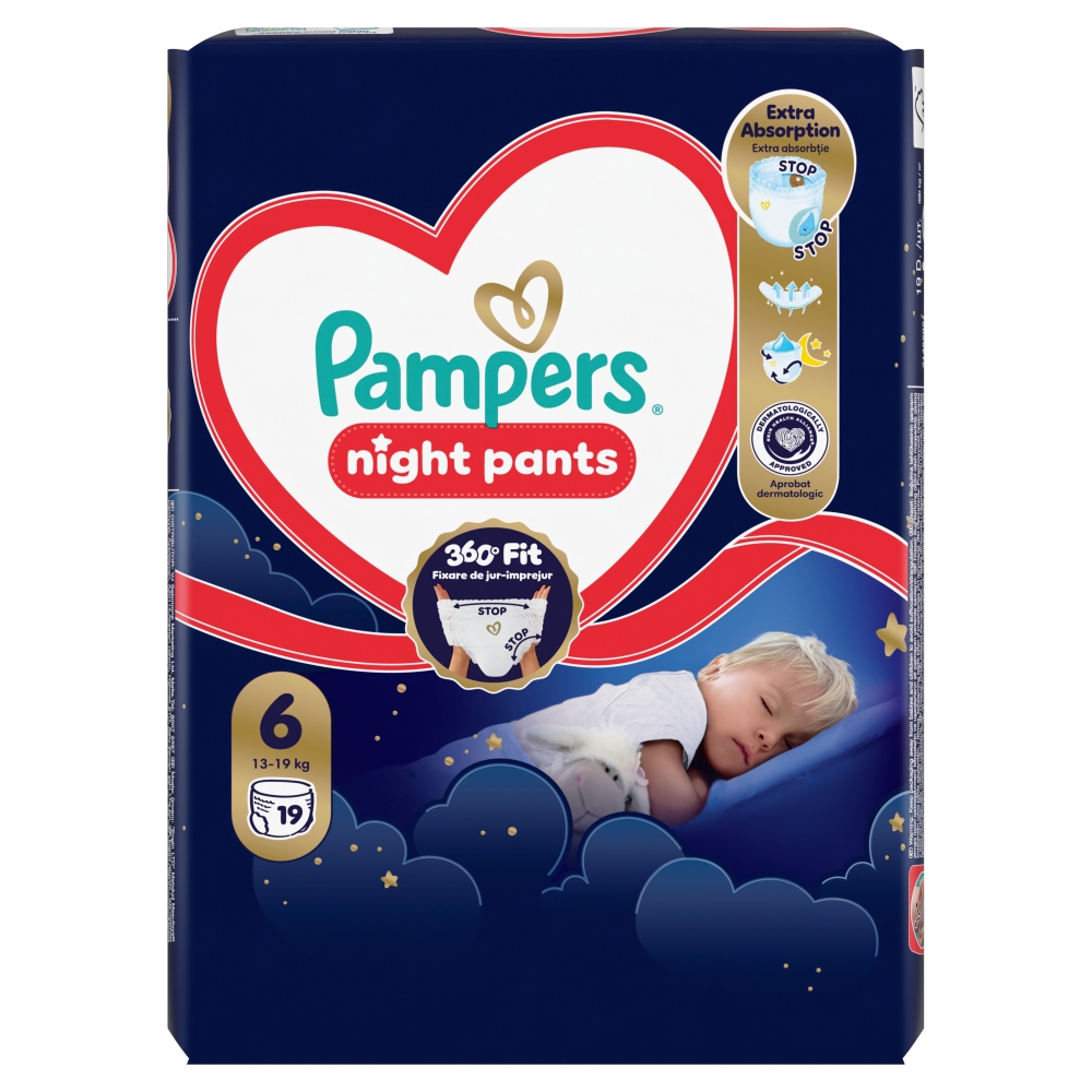 Pampers Value Pack Night Pants Pieluchomajtki (6), 19szt.