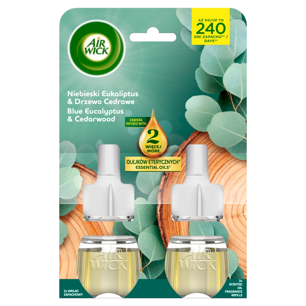 Air Wick Elektryczny Niebieski Eukaliptus&Drzewo Cedrowe/Blue Eucalyptus&Cedarwood, Duopack 2x19 ml