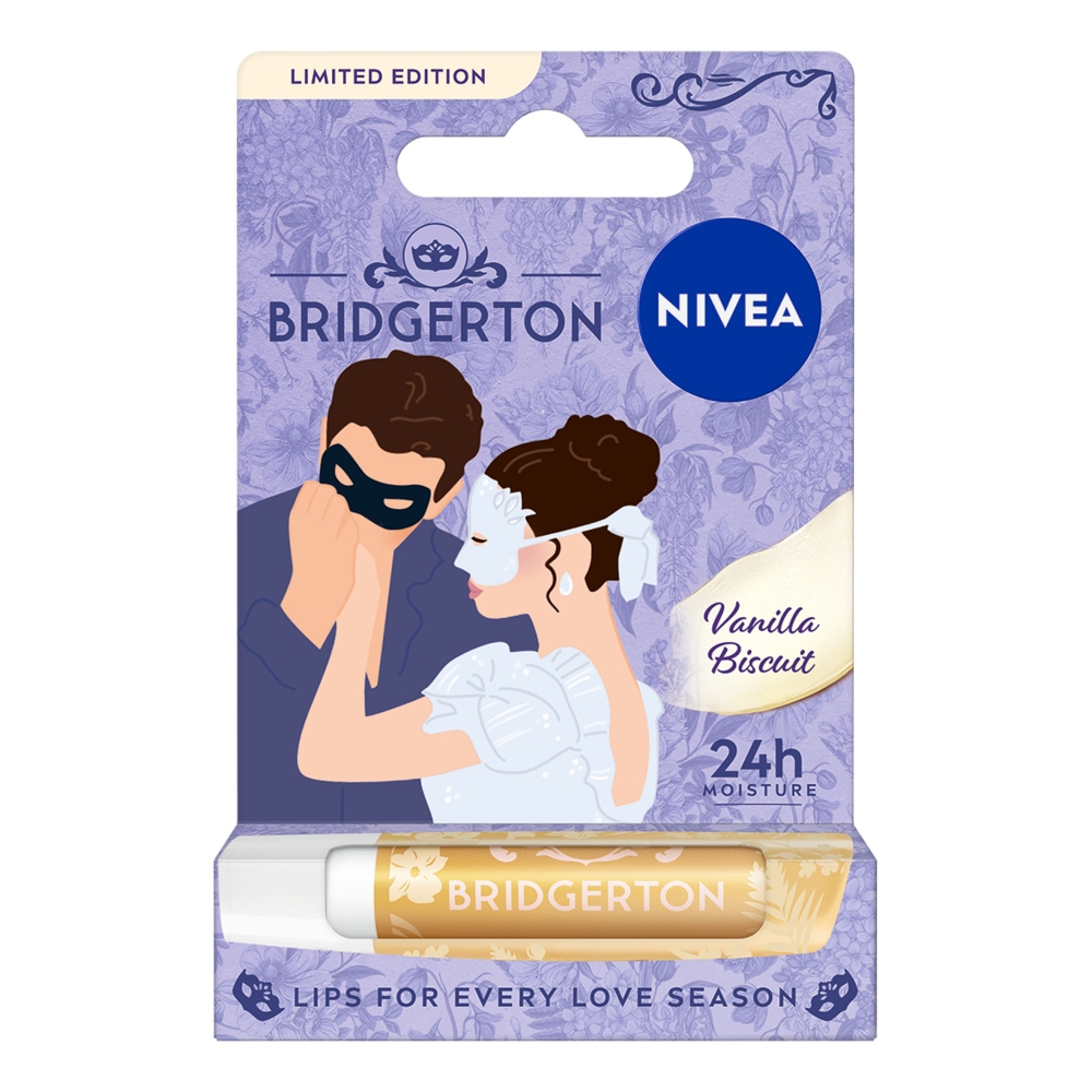 Nivea Bridgerton Edition Pielęgnująca pomadka do ust, Vanilla Biscuit