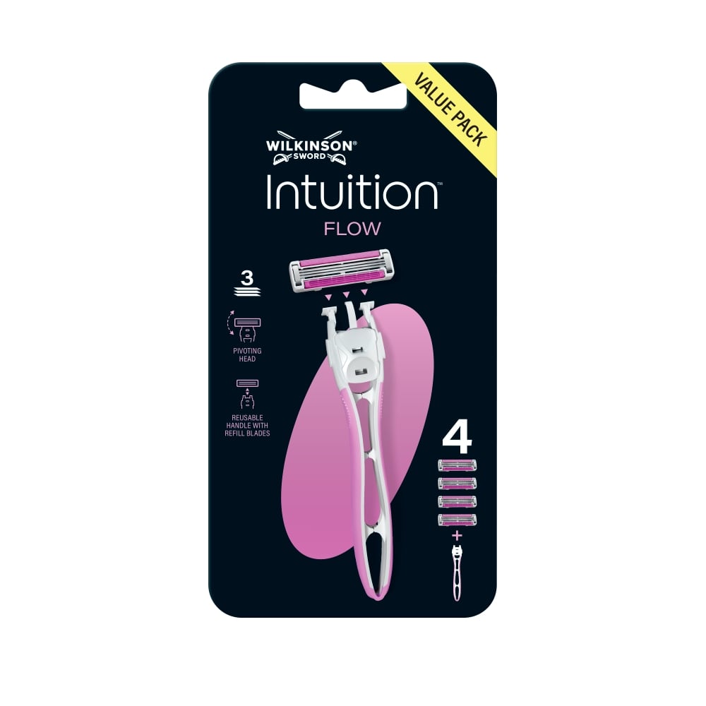 Wilkinson Intuition Hybrid Flow, Maszynka do golenia dla kobiet, Rączka + 4 wkłady
