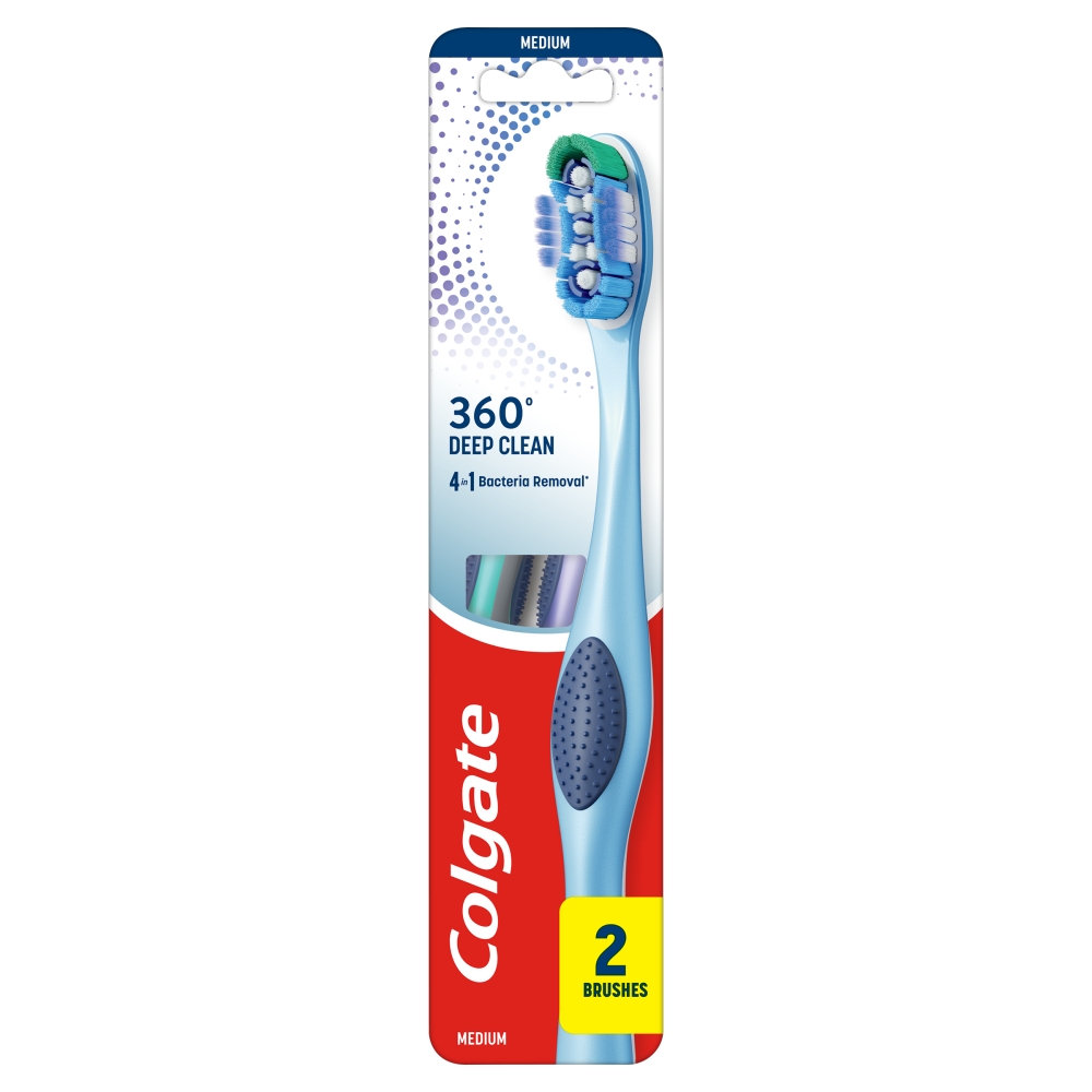 Szczoteczka do zębów Colgate 360 Deep Clean, Średnia, 2 pack