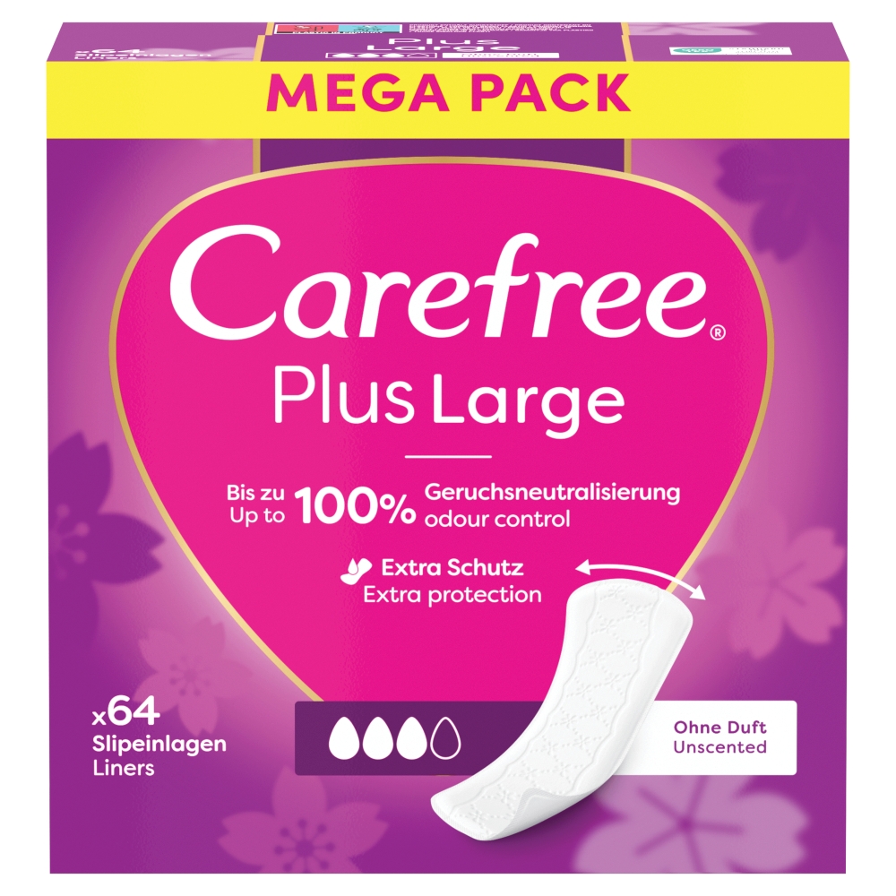 Carefree Plus Large Wkładki higieniczne, 64szt