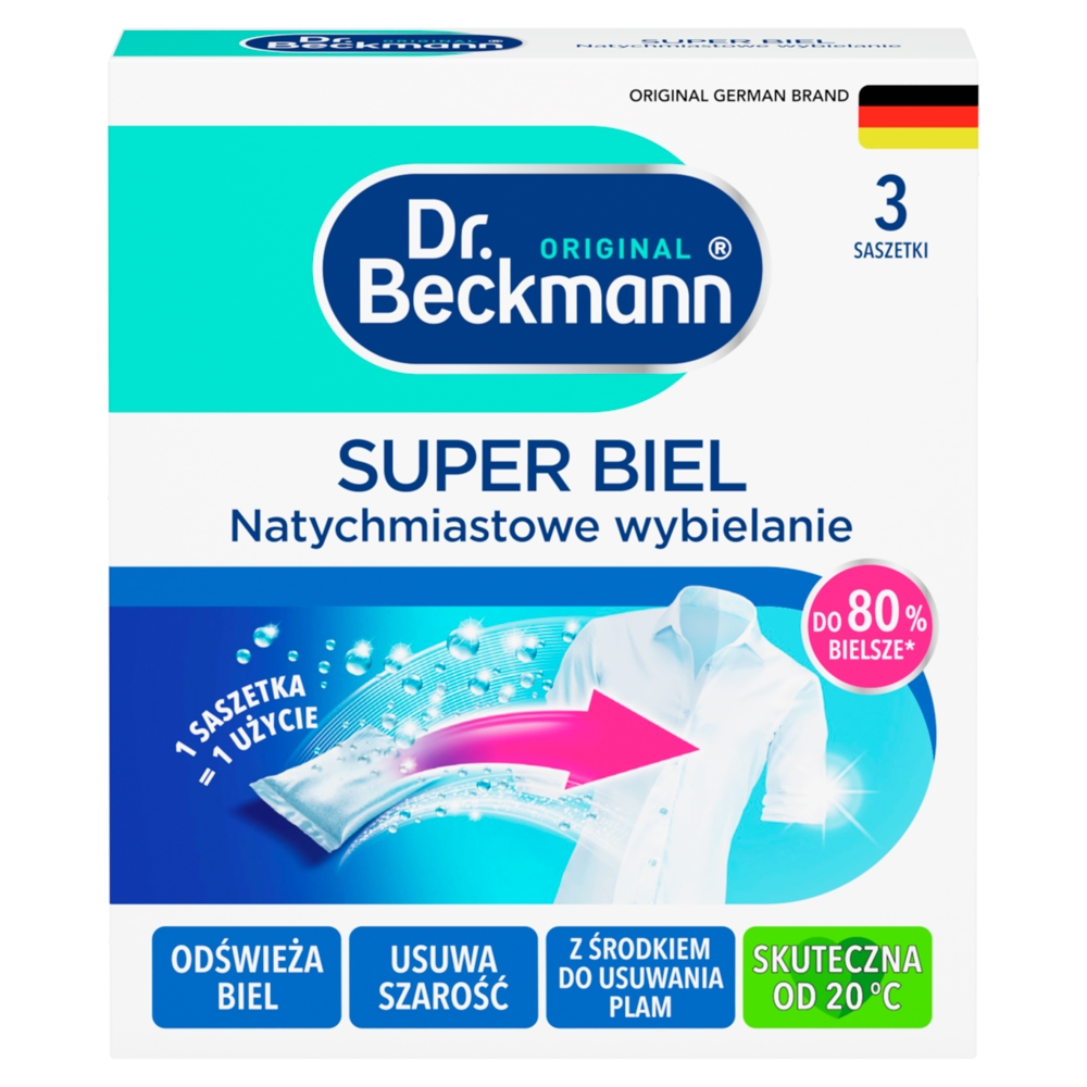 Dr. Beckmann Super Biel Intensywne Wybielanie Tkanin w Saszetkach