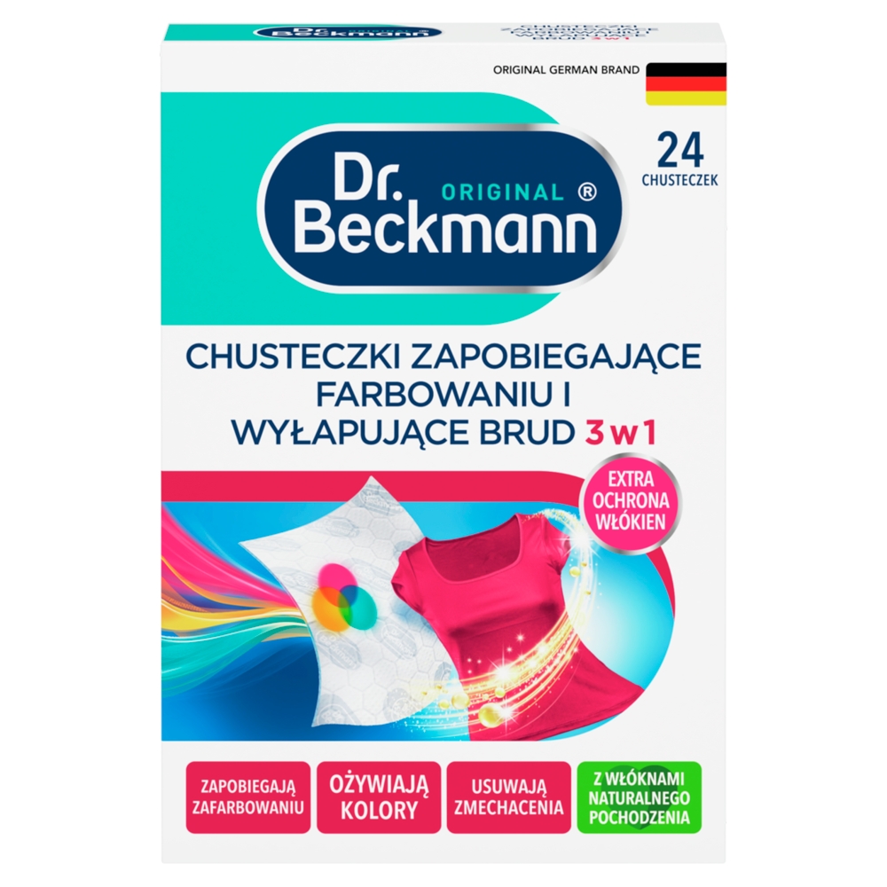 Dr. Beckmann Chusteczki wyłapujące kolor i brud 3w1, 24 szt.