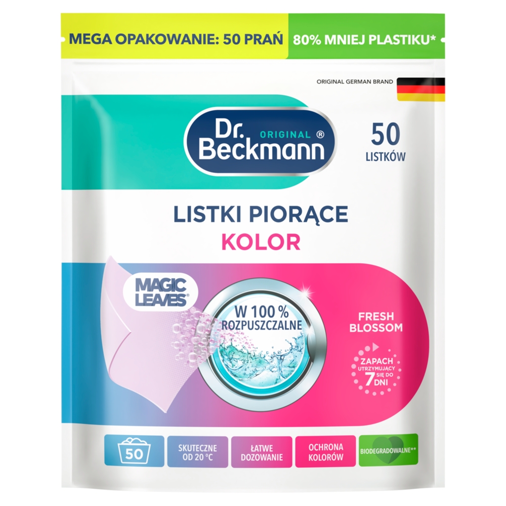 Dr. Beckmann Magic Leaves Listki piorące Fresh Blossom, 50 szt.