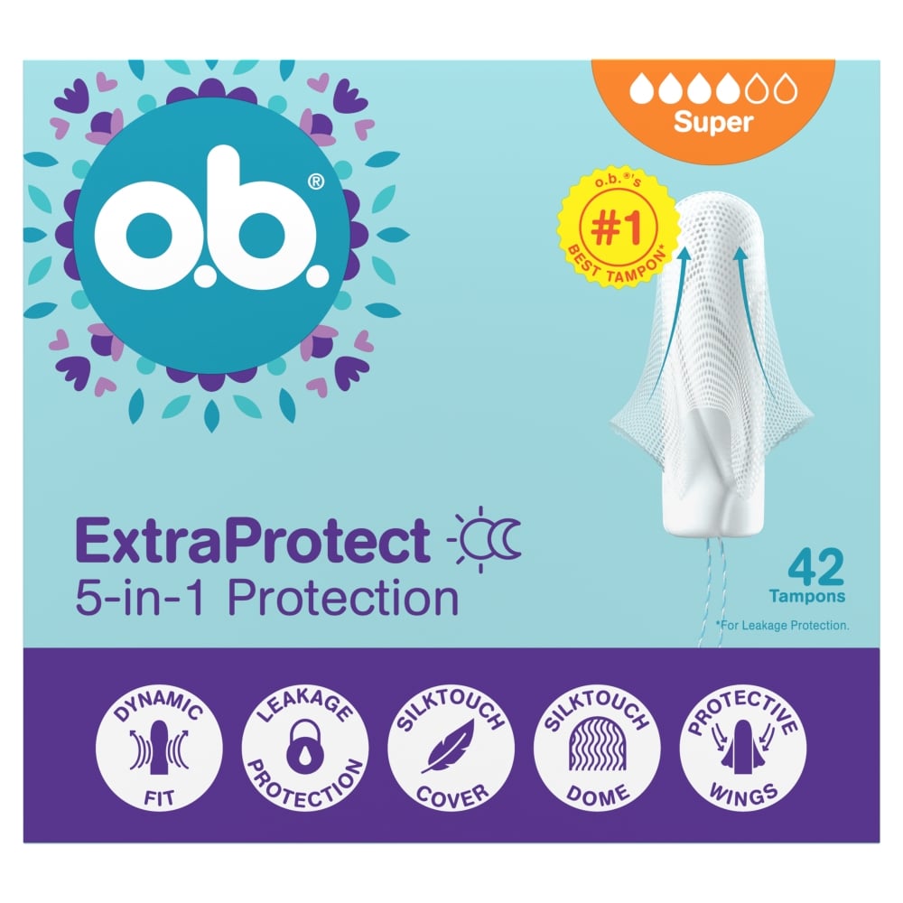 O.B. Extra Protect Super tampony, 42 szt.