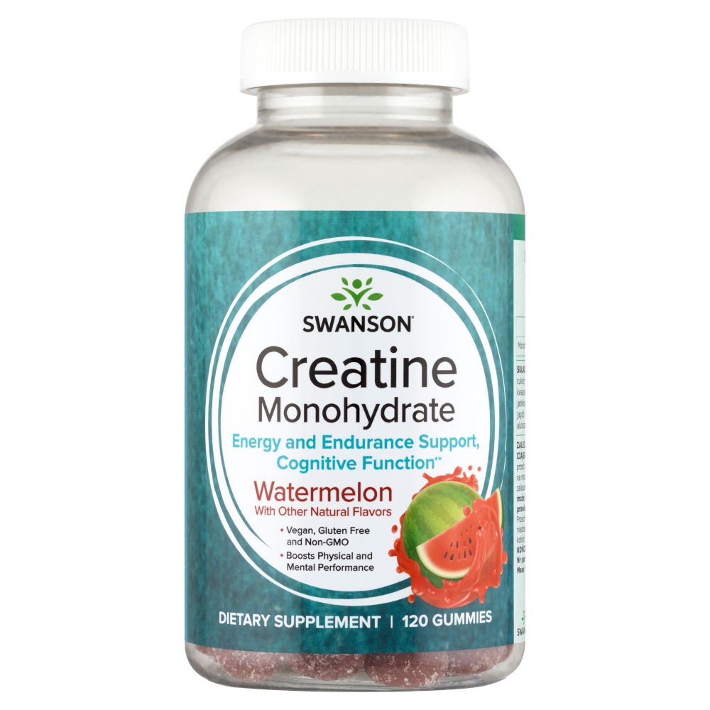 Swanson Creatine Monohydrate Smak arbuzowy Żelki, 120 szt.
