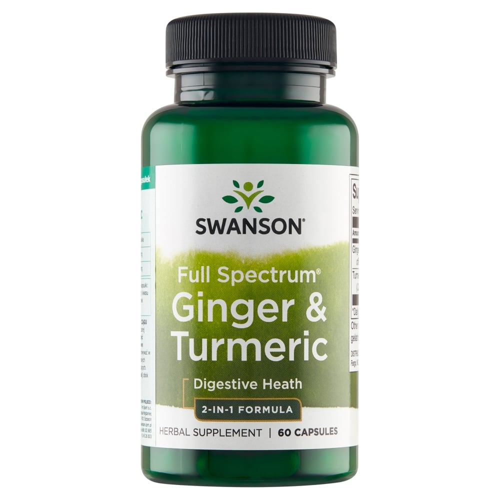 Swanson Full Spectrum Imbir & Turmeric 500 mg Kapsułki, 60 szt.