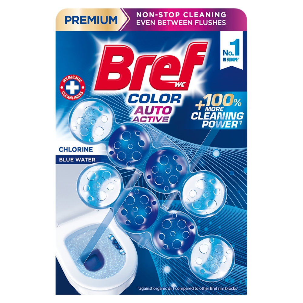 Bref WC Color Auto Active Chlorine Zawieszka myjąco-zapachowa do WC 2 x 50 g