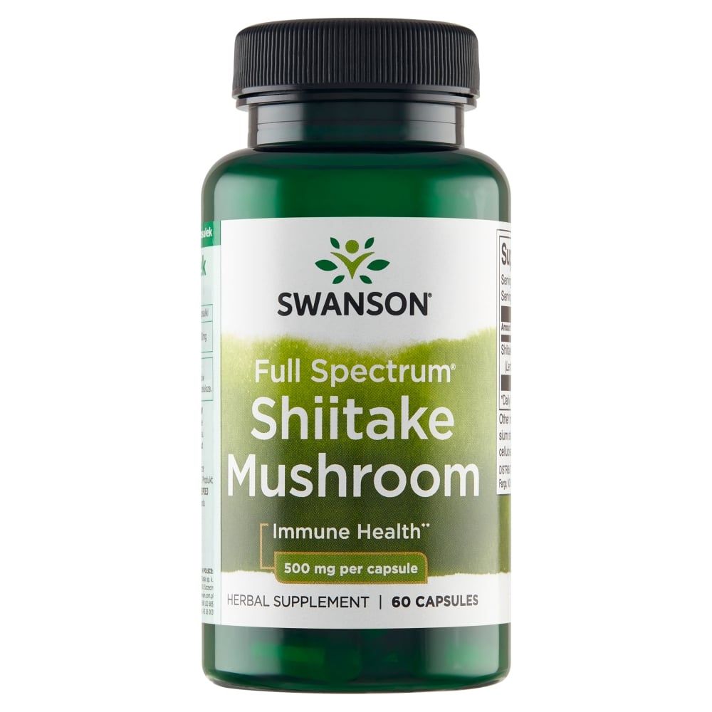 Swanson Full Spectrum Shiitake Mushroom 500 mg Kapsułki, 60 szt.