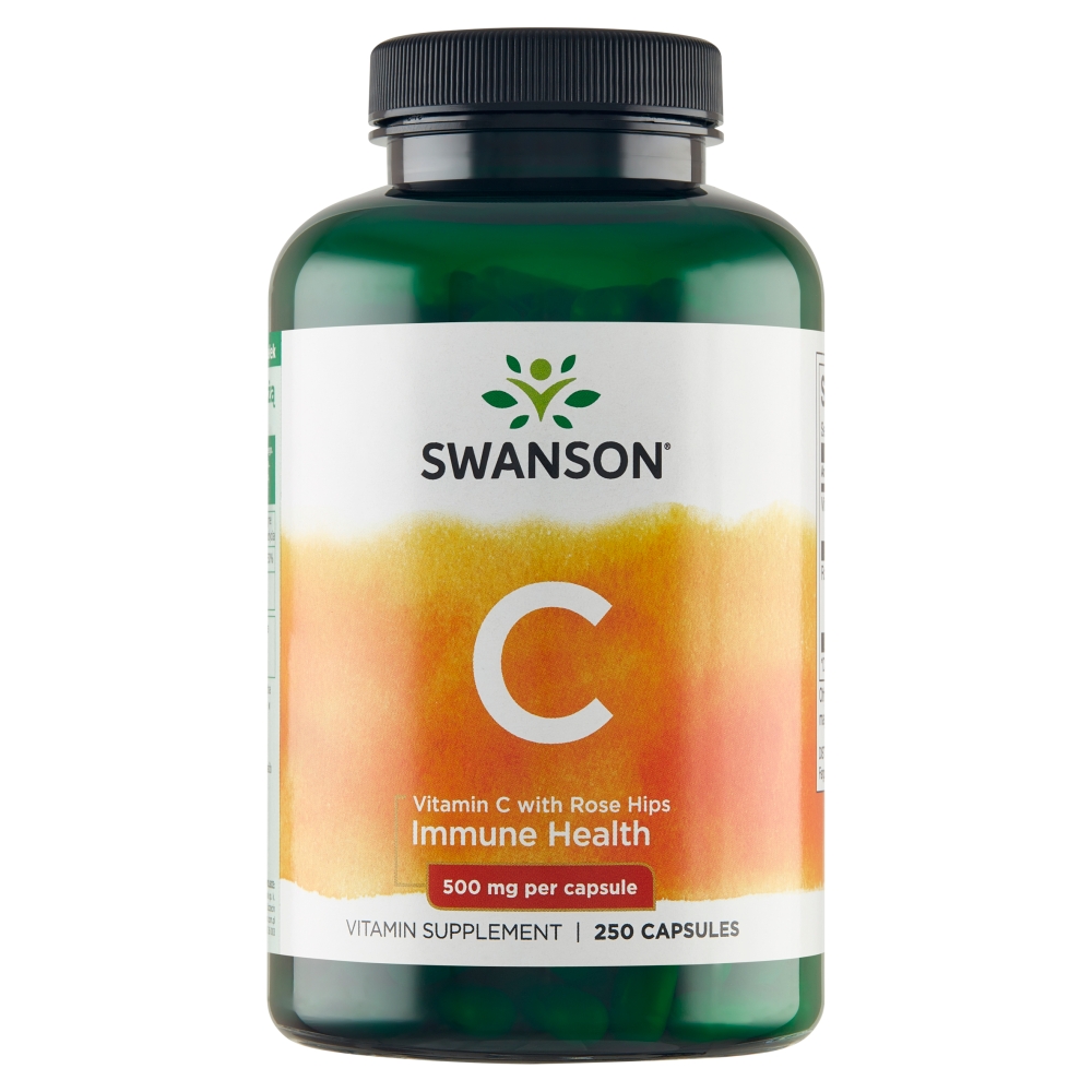 Swanson Witamina C 500 mg + Dzika Róża Kapsułki