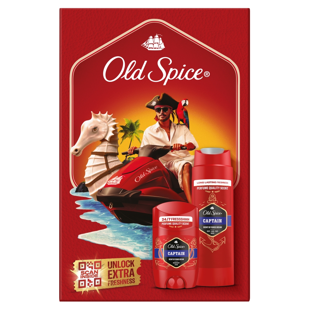Old Spice Zestaw Modern Captain: Deo stick 50 ml + Żel pod prysznic 250 ml
