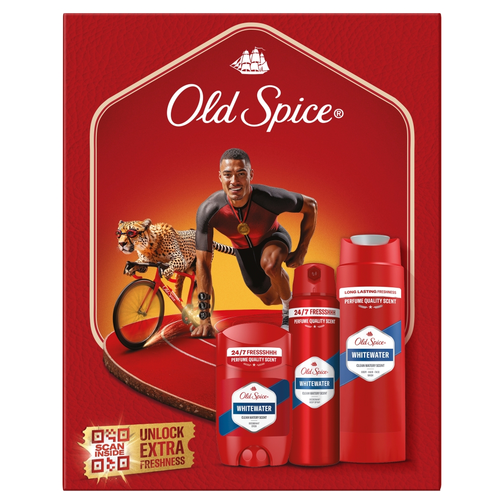 Old Spice Zestaw Ironman Whitewater: Deo stick 50 ml + Deo spray 150 ml + Żel pod prysznic