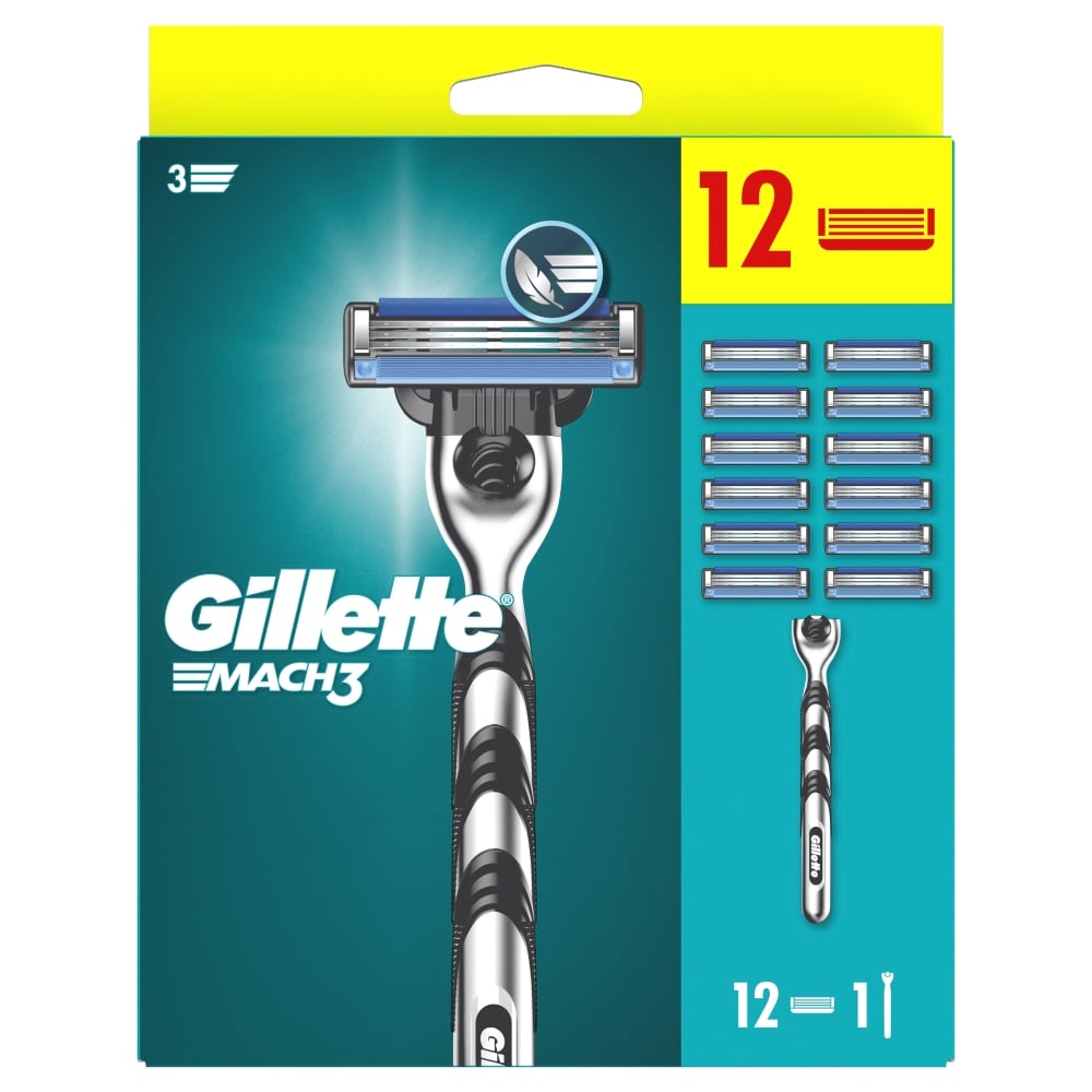 Gillette Mach3 Maszynka do golenia + 12 Wkładów