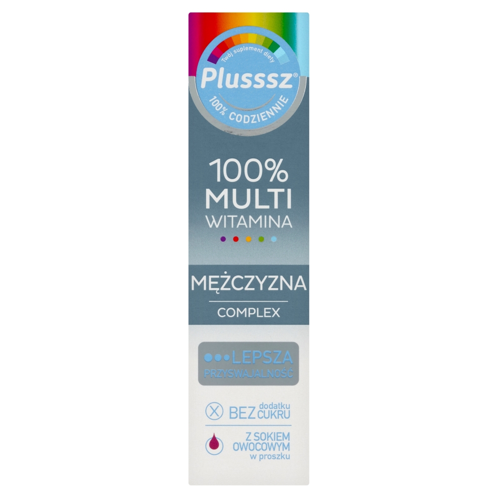 Plusssz 100% Multiwitamina Mężczyzna Complex, Tabletki musujące