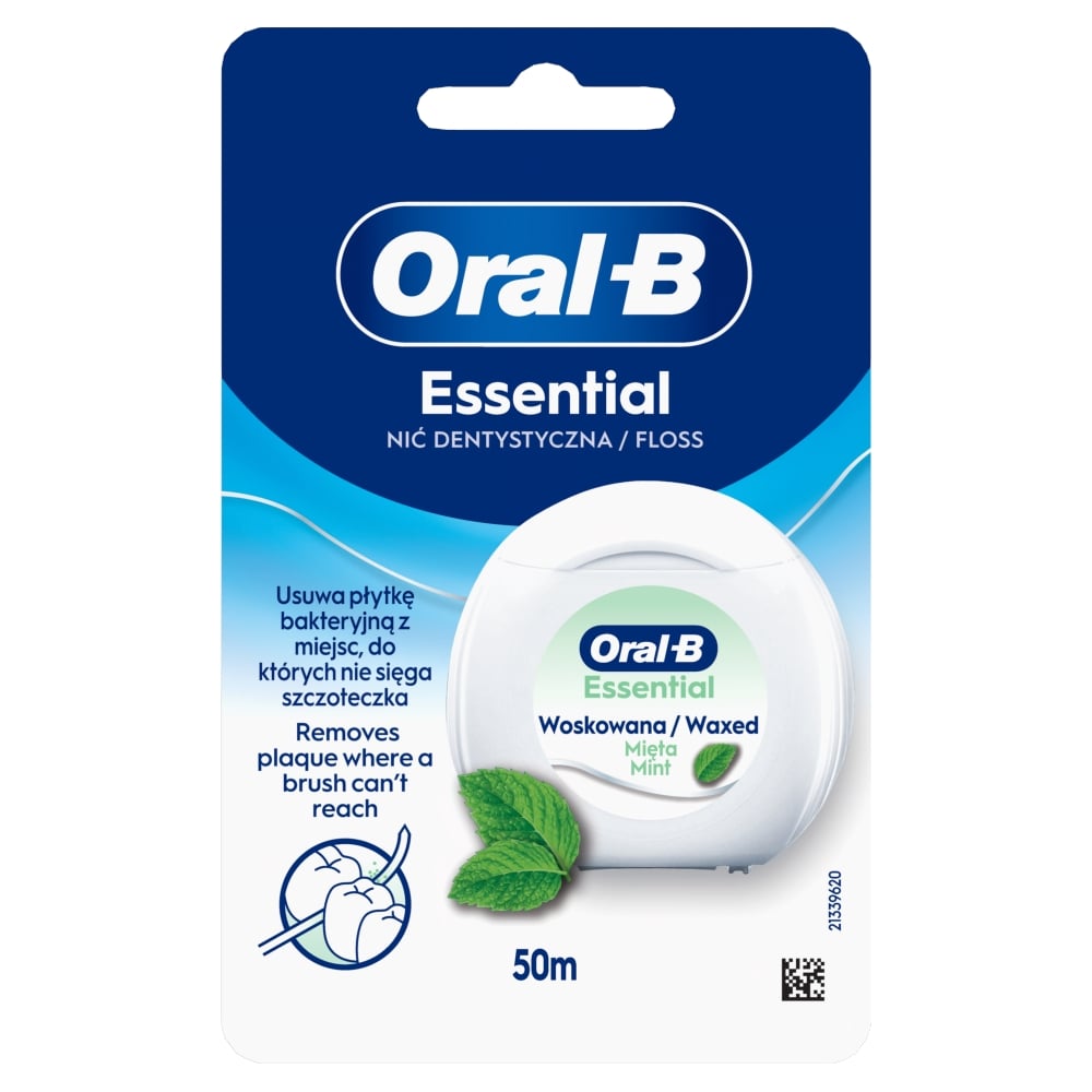 Oral-B Nić dentystyczna Essential Floss Waxed Mint, 50m