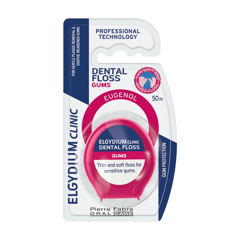 Elgydium Clinic Dental Gum Nić dentystyczna do wrażliwych dziąseł (50 m), 1 szt.