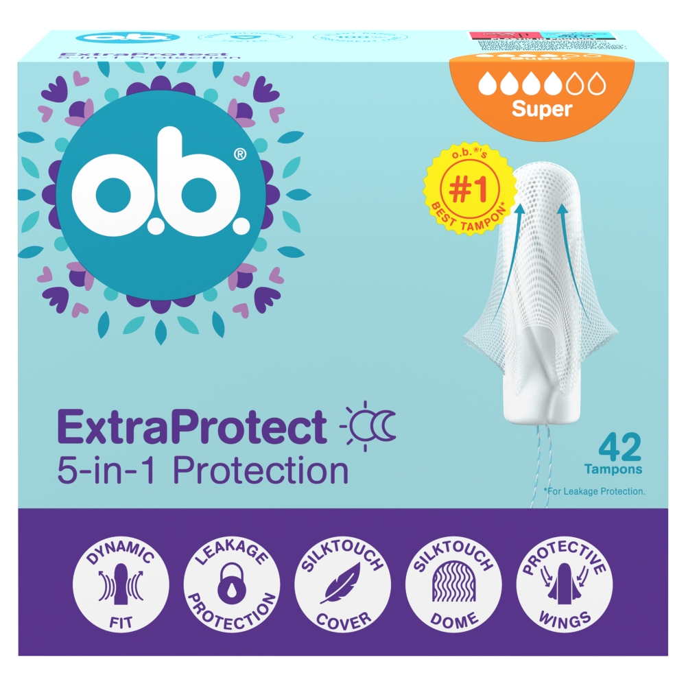 O.B. Extra Protect Super tampony, 42 szt.
