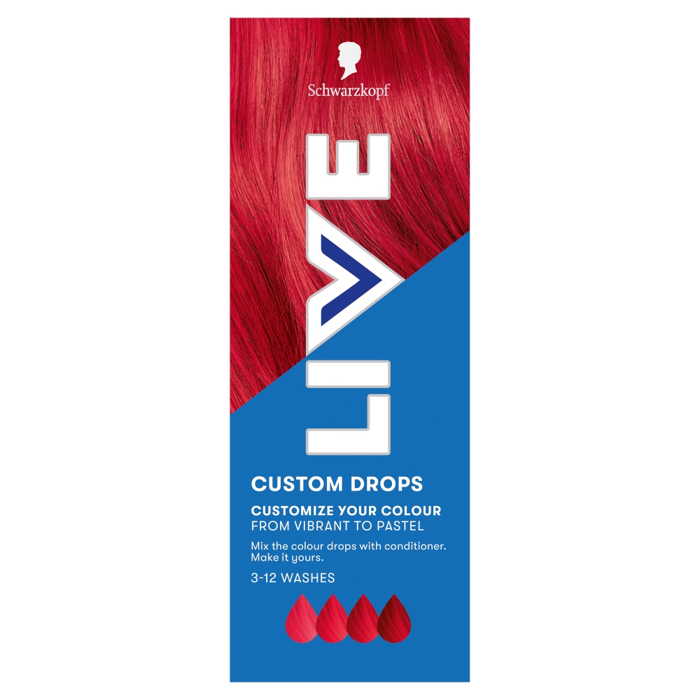 Schwarzkopf Live Drops Fiery Red - zmywalna farba do włosów, 30 ml