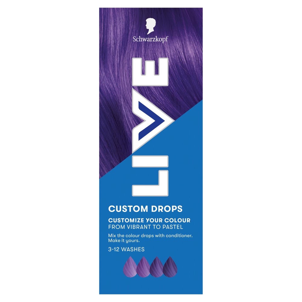 Schwarzkopf Live Drops Orchid Purple - zmywalna farba do włosów, 30 ml