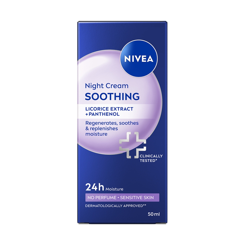 Nivea 24h Nawilżenia Kojący + Regeneracja, Krem na noc