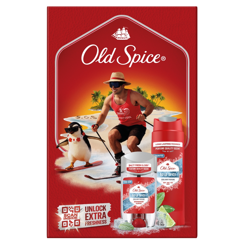 Old Spice Zestaw Ski Fun Cold Spice: Żel w sztyfcie 70 ml + Żel pod prysznic 250 ml