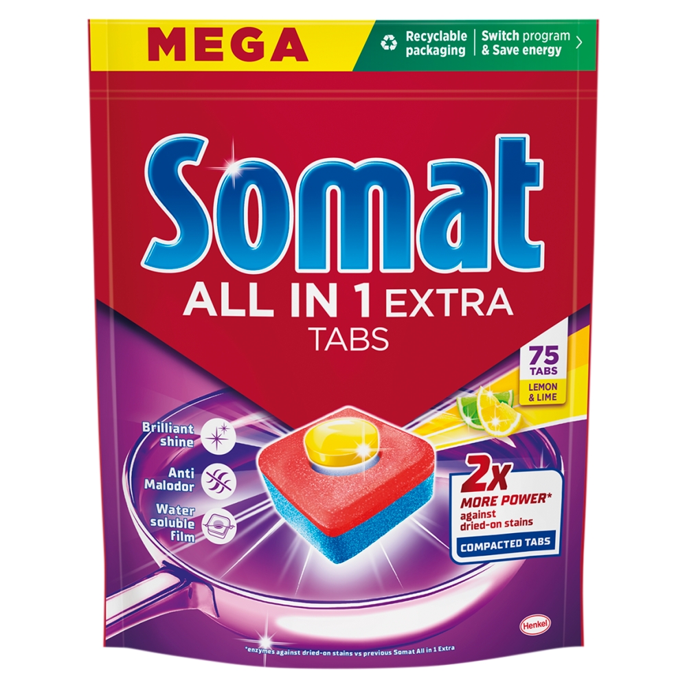 Somat Tabletki do zmywarki AiO Extra Lemon, 75 szt.