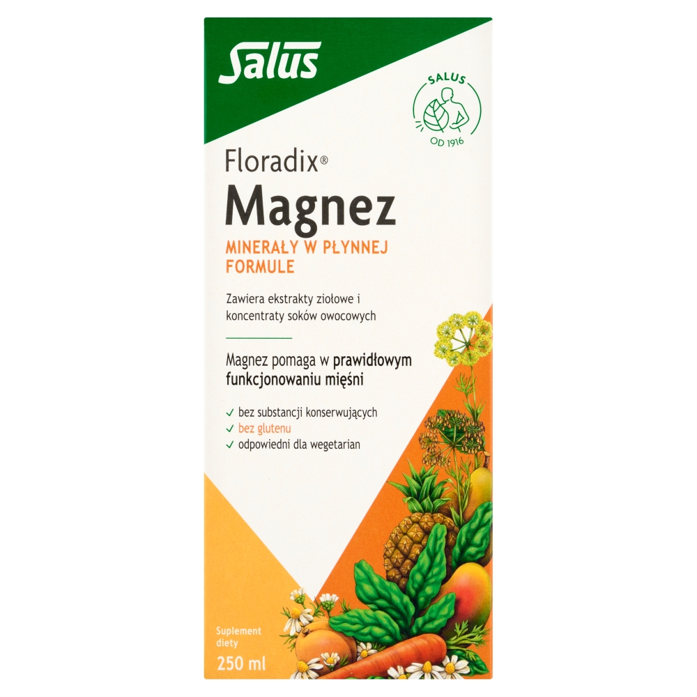 Floradix Magnez, Suplement diety z magnezem, ekstraktami ziołowymi i sokami, Płyn doustny
