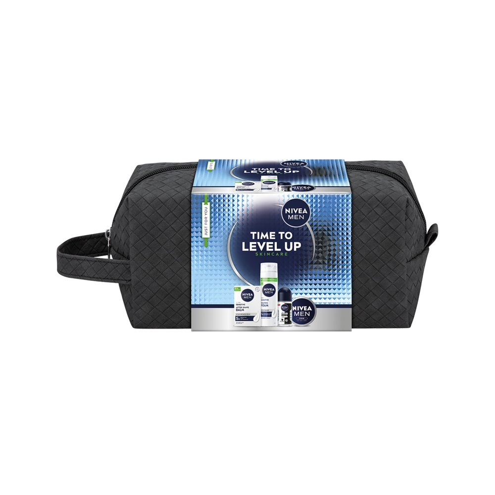 Nivea Zestaw Time to Level Up: Pianka do golenia 200 ml + Roll-on + Balsam + Krem 75 ml