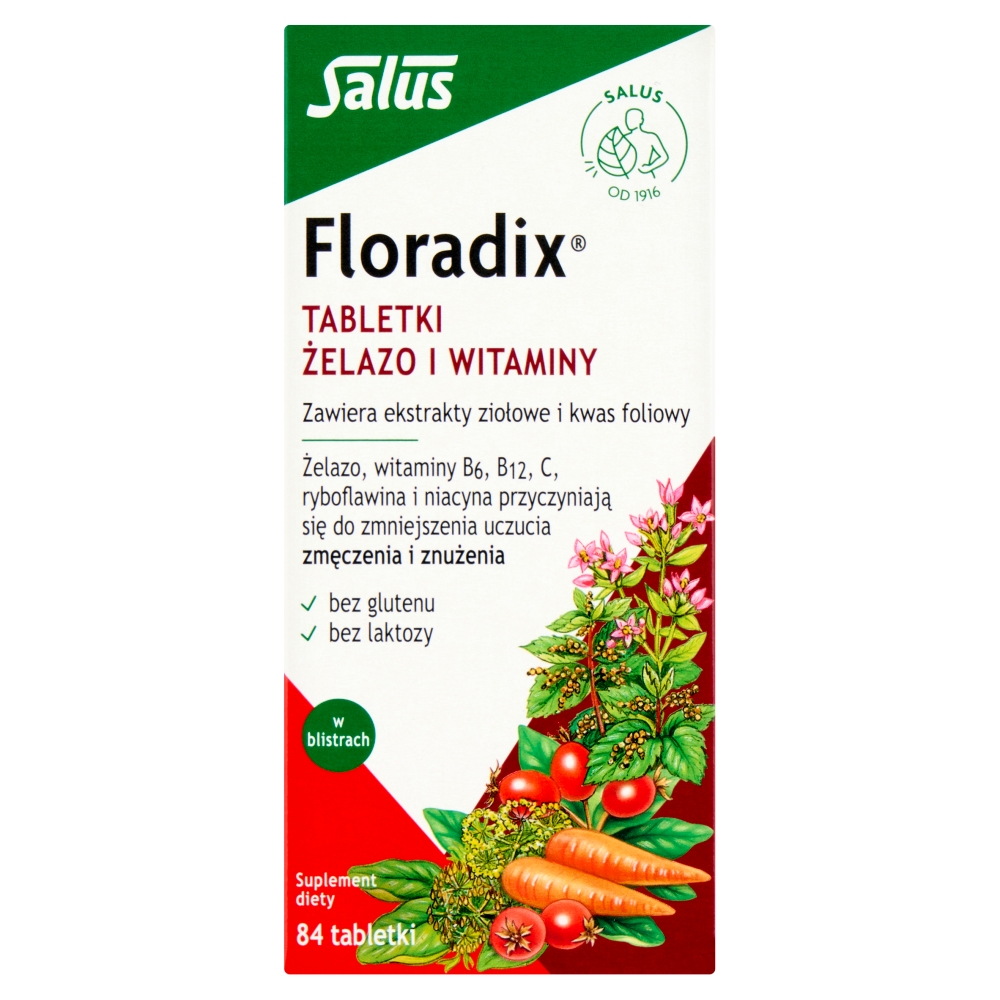 Floradix, Suplement diety z żelazem i witaminami, Tabletki