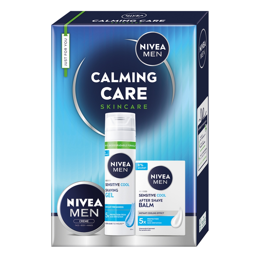 Nivea Zestaw Time to Be Protected: Shaving gel 250 ml + Spray 150 ml + Krem uniwersalny 150 ml