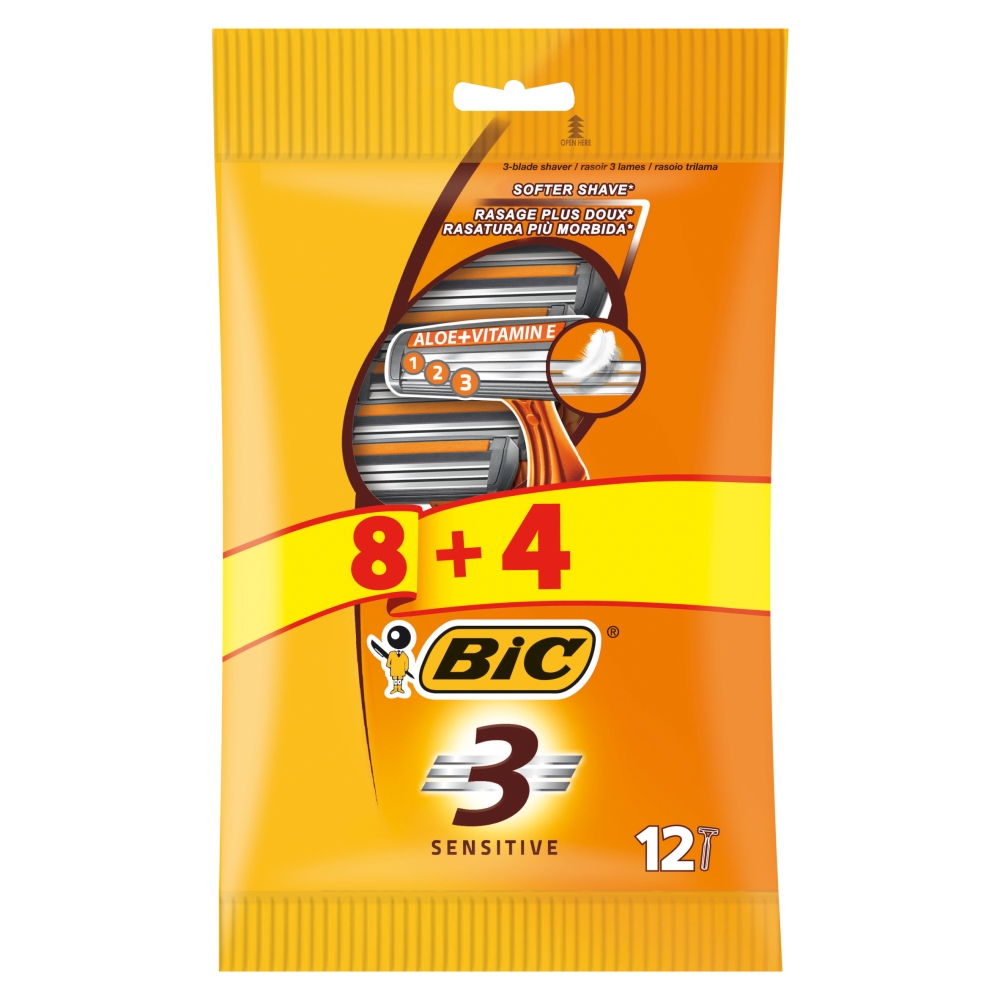 Bic Maszynka do Golenia 3 Sensitive Pouch 8+