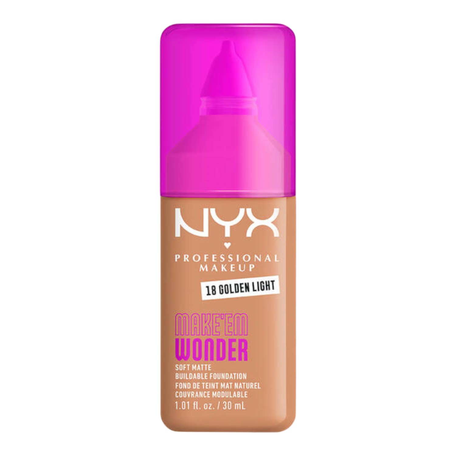 NYX Make Em Wonder Podkład do twarzy z długotrwałym kryciem, Golden Light 