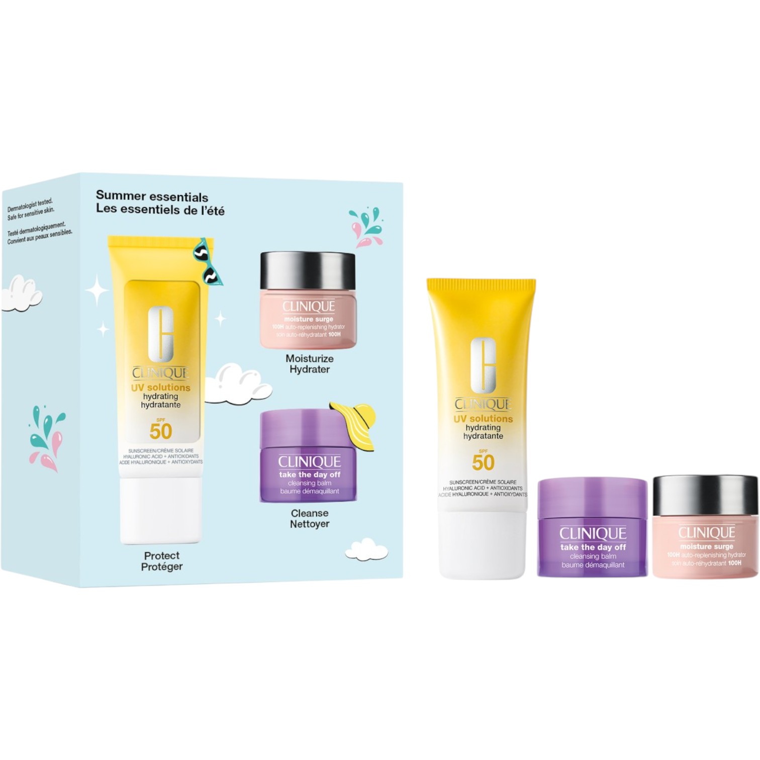 Clinique Zestaw pielęgnacyjny na lato: Krem koloryzujący 40 ml + Krem nawilżający 15 ml + Balsam oczyszczający 15 ml