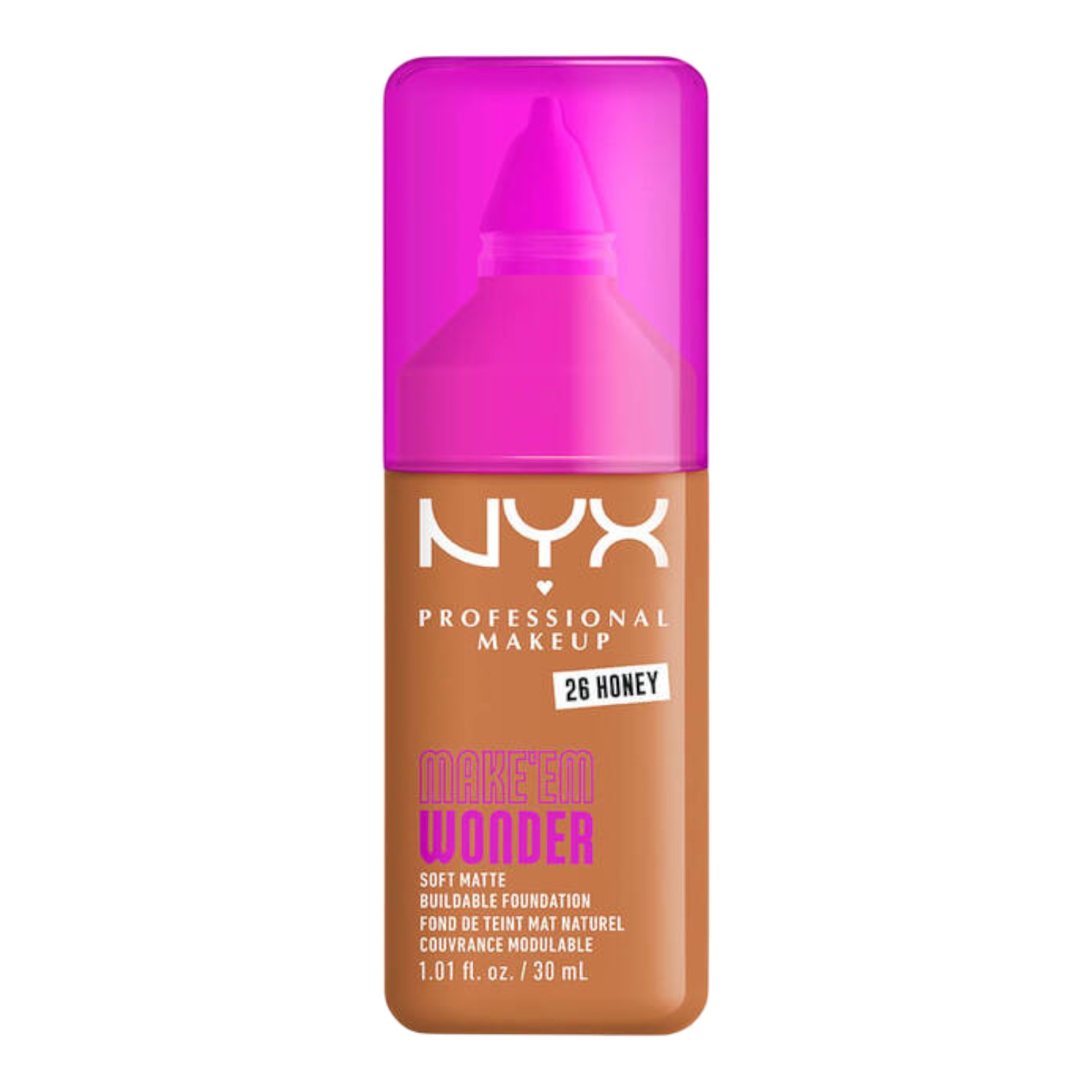 NYX Make Em Wonder Podkład do twarzy z długotrwałym kryciem, Honey 