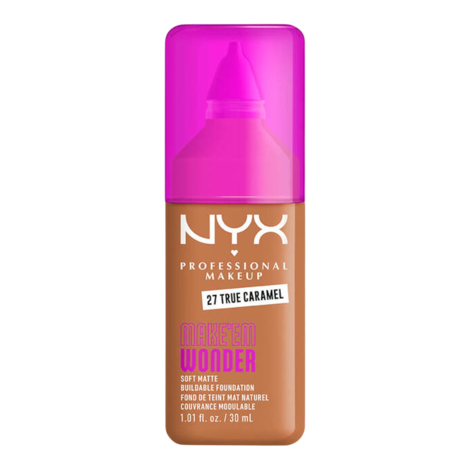 NYX Make Em Wonder Podkład do twarzy z długotrwałym kryciem, True Caramel