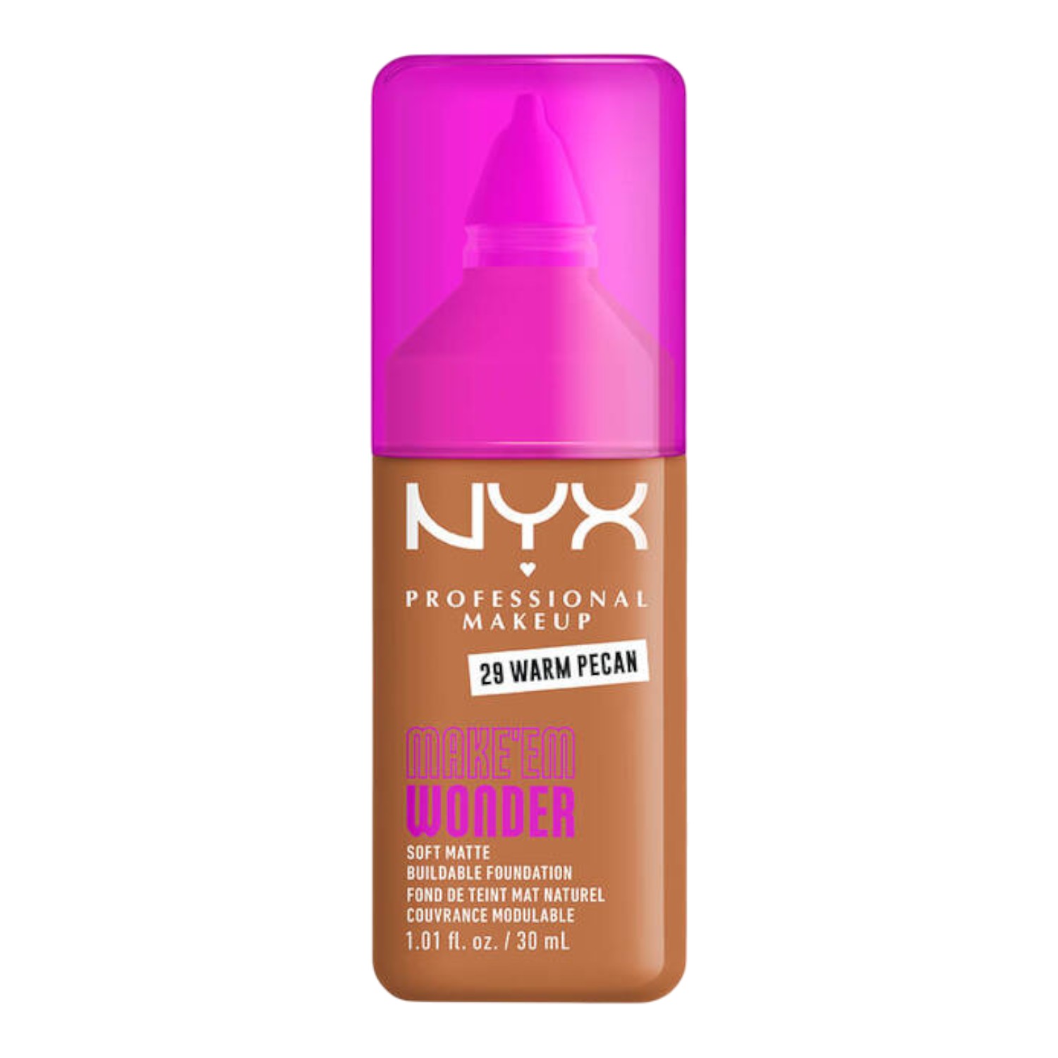 NYX Make Em Wonder Podkład do twarzy z długotrwałym kryciem, Warm Pecan