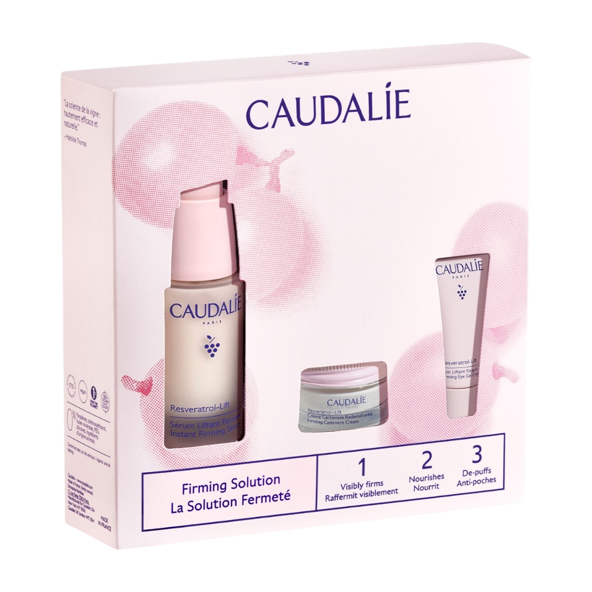 Caudalie Resveratrol-Lift Spring Zestaw: serum liftingująco-ujędrniające + krem do twarzy + krem pod oczy