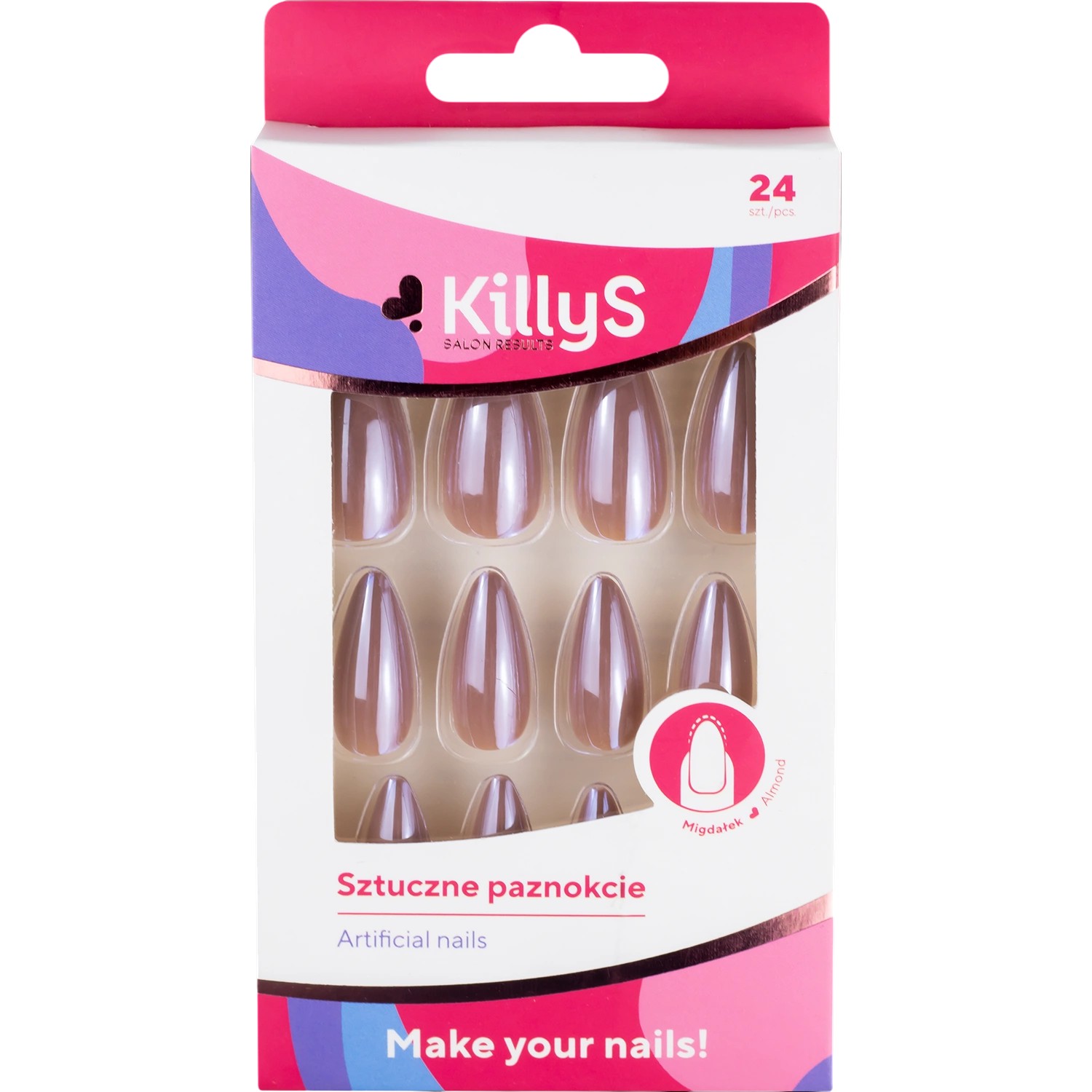 KillyS Sztuczne paznokcie Metallic Light Brown 24 szt.