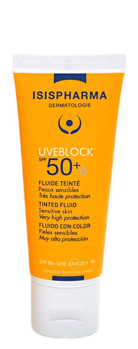 Isispharma Uveblock Fluid z filtrem UVA/UVB SPF 50+, koloryzujący Ultra Light 40 ml