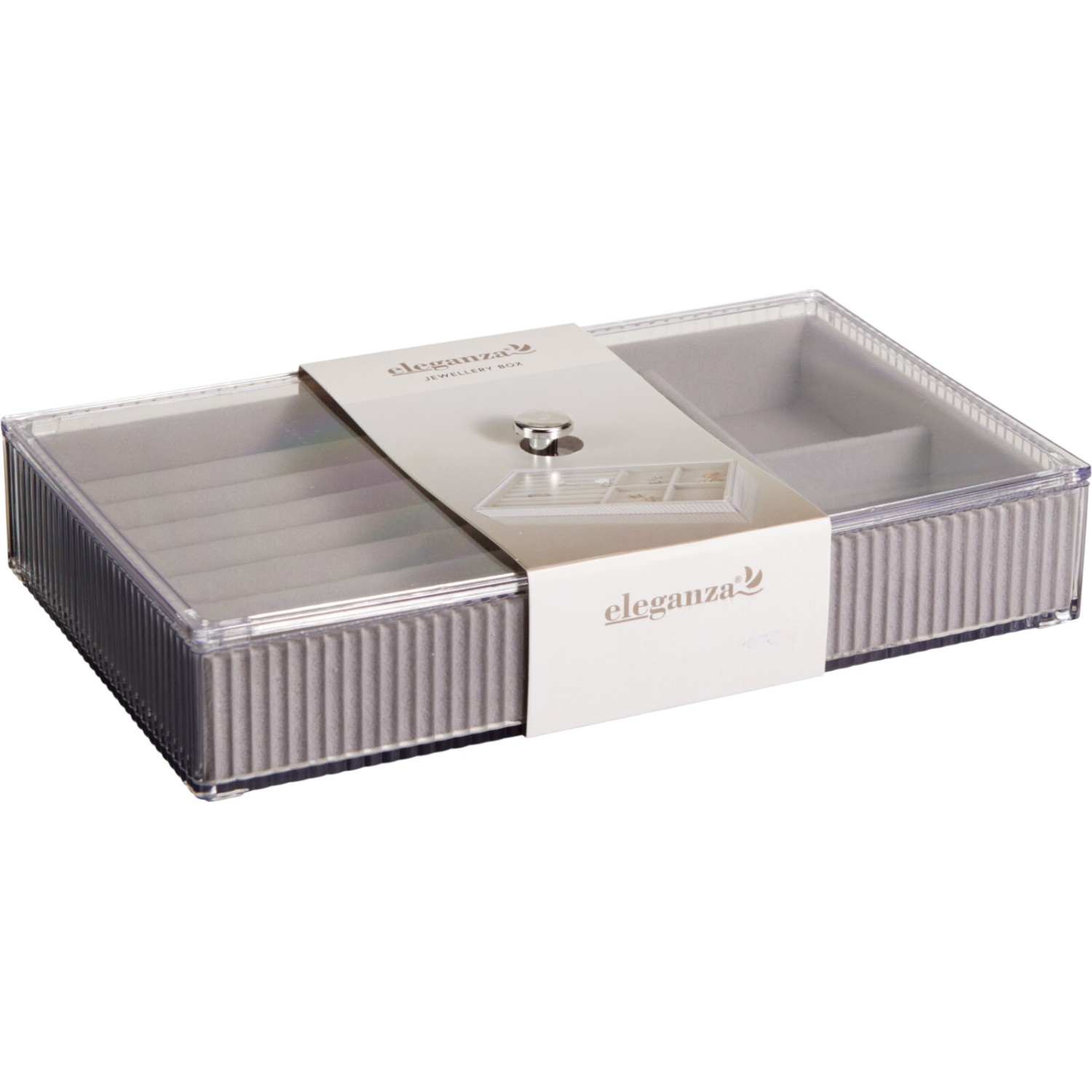 Szkatułka na biżuterię 23,6x14,4x5cm, transparentna 1 szt.
