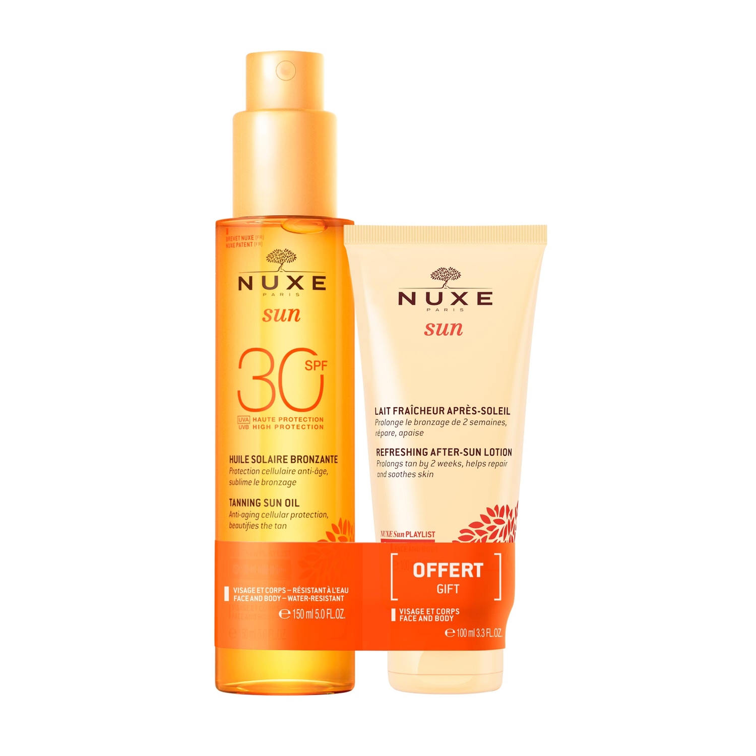 Nuxe Sun Zestaw (Olejek do opalania SPF30 150ml + Balsam po opalaniu 100ml)