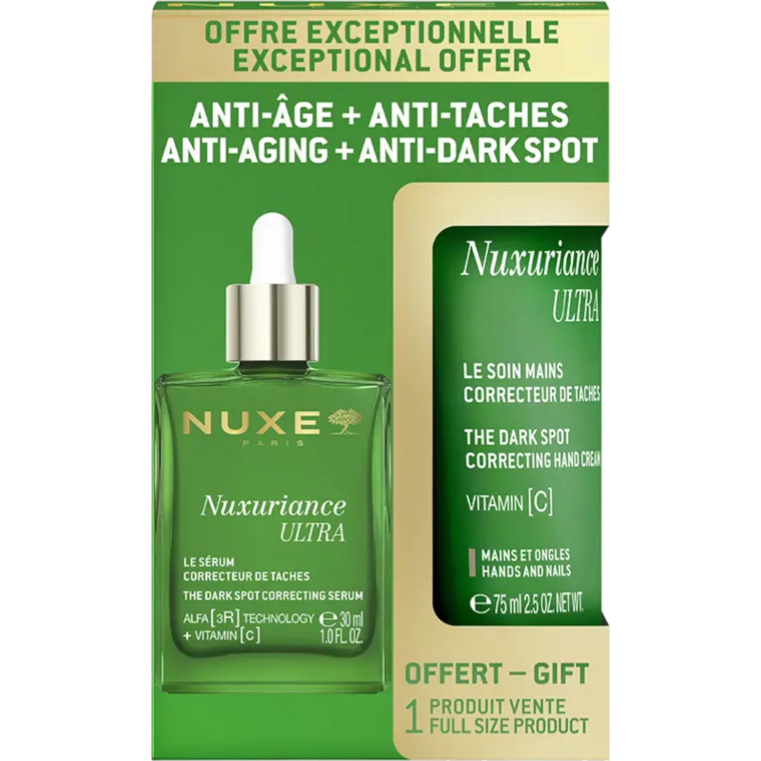 Nuxe Zestaw Nuxuriance Ultra: Serum przeciwstarzeniowe 30ml + Krem do rąk 75ml